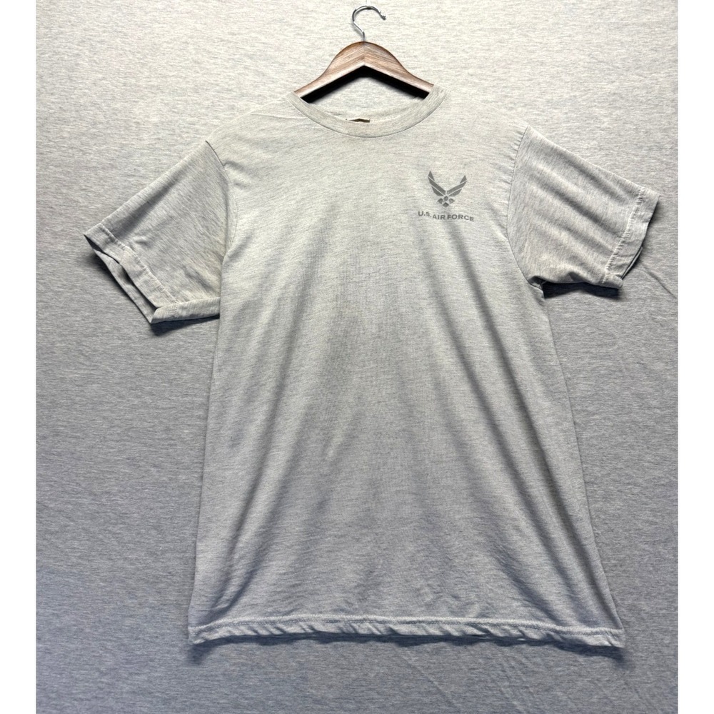 Vintage US Air Force Military T Shirt Men Medium Heather Gray Graphic Logo